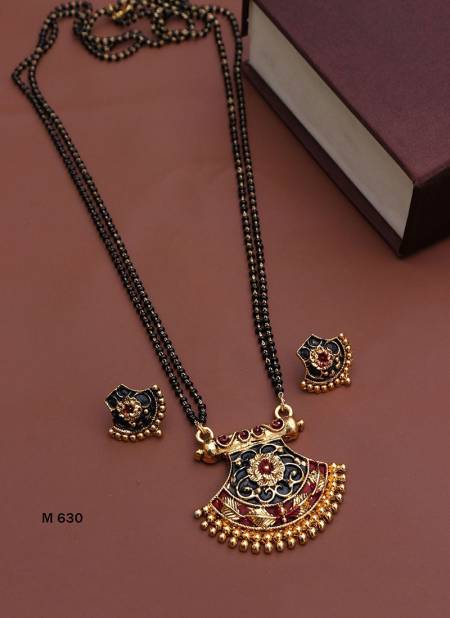Golden New Designer Latest Fancy Wear Long Mangalsutra Collection M 630
